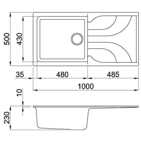 Ego 480 LME48073 Lavello da incasso 1 Vasca con Gocciolatoio Dimensioni 100 x 50 cm Colore Titanio - Foto 2