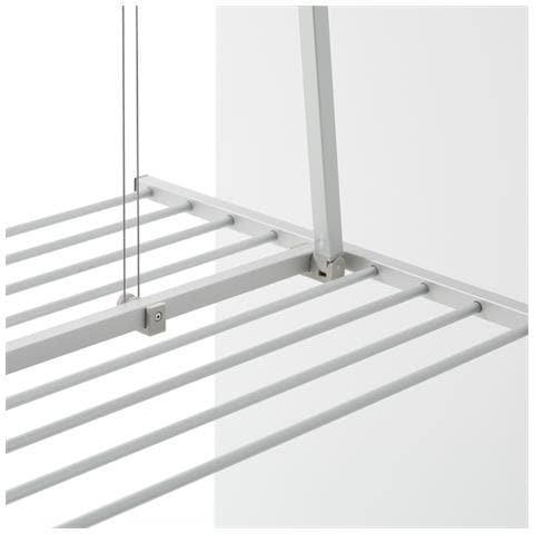 Stendibiancheria a soffitto, stendino Verticale saliscendi, stendipanni richiudibile in Alluminio e Acciaio 152x54x25 cm, Foxydry Mini 150 - Foto 3