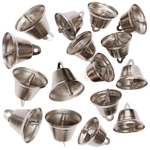 16 Piccole Campane In Metallo Argentato - Foto 1