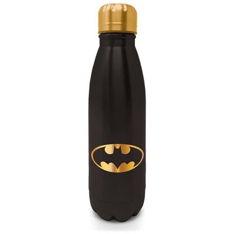 Dc Comics Batman - Borraccia In Metallo Nero E Oro Con Bat Segnale - Foto 1