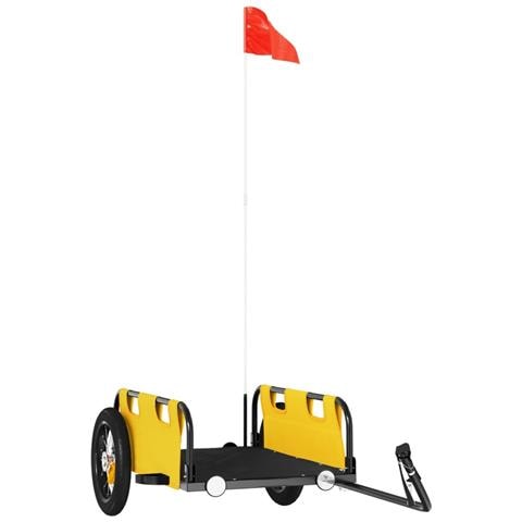 Rimorchio Per Bici Da Carico Giallo In Tessuto Oxford E Ferro - Foto 1