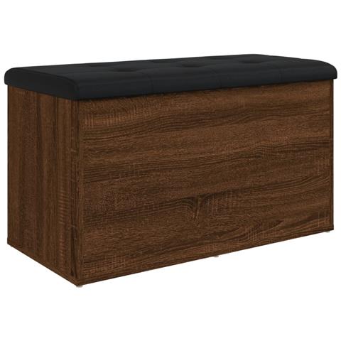 Panca Portaoggetti Rovere Fumo 82x42x45 Cm Legno Multistrato - Foto 2