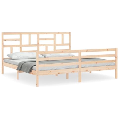 Giroletto con Testiera Super King Size in Legno Massello - Foto 2