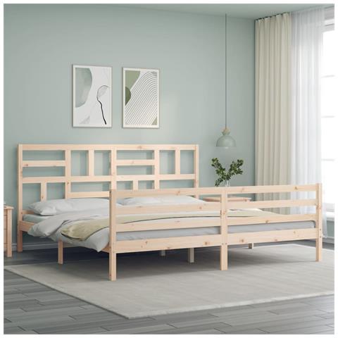 Giroletto con Testiera Super King Size in Legno Massello - Foto 3