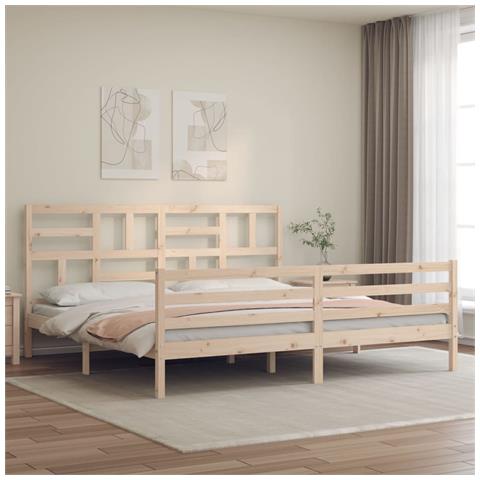 Giroletto con Testiera Super King Size in Legno Massello - Foto 1