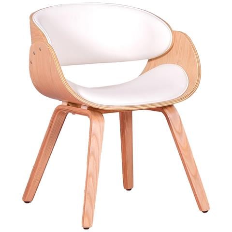 Sedia Scandinava In Legno Chiaro Di Acero Con Cuscino In Similpelle - Burrow S - Foto 1