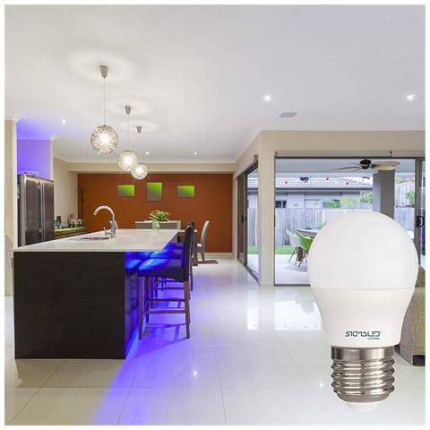 Pack 6 Pezzi Lampadina Led E27 6w (equivalente 50w) - Luce Bianca Calda 2800k - 480 Lumen - Classe Energetica A+ - Attacco Grande E27 - Mini Globo G45 - 45x78mm - Foto 2