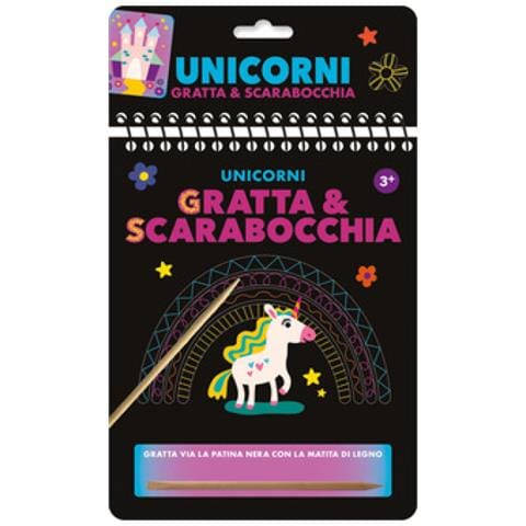 Sandro Cecchi - Unicorni. Gratta e scarabocchia. Ediz. a colori. Ediz. a spirale. Con matita di legno - Foto 1