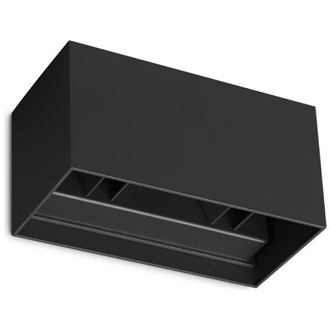 Applique Da Parete Contemporanea Atom Alluminio Nero Led 25w 3000k Ip54 - Foto 1