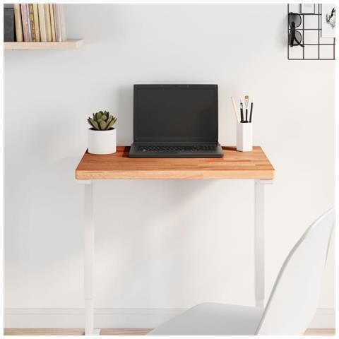 Piano Tavolo 60x40x2,5cm Rettangolare Legno Massello Di Faggio - Foto 1