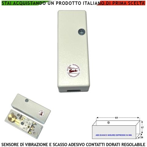 Rilevatore Di Vibrazioni Continue E Scasso Collegamento A Filo Antifurto Inferriate Porte Vetrate Regolazione Meccanic - Foto 1