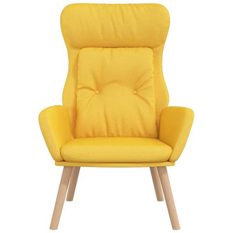 Poltrona Rilassante Giallo Senape In Tessuto - Foto 3