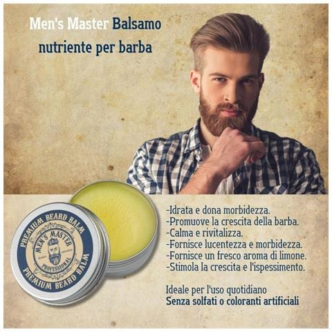 Balsamo Nutriente Per La Barba Cura Del Viso Uomo, Alle Erbe Di Limone ""men's Master"" 30ml - Foto 2