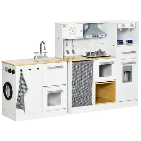 Cucina Giocattolo 2 Pezzi Per Bambini 3-6 Anni Con Utensili Da Cucina, Luci Ed Effetti Sonori, In Mdf E Pp - Foto 1