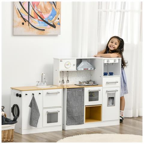 Cucina Giocattolo 2 Pezzi Per Bambini 3-6 Anni Con Utensili Da Cucina, Luci Ed Effetti Sonori, In Mdf E Pp - Foto 2