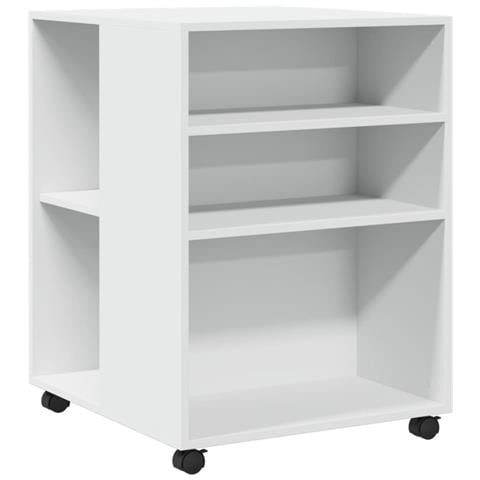 Tavolino Con Ruote Bianco 55x60x78 Cm In Truciolato - Foto 2