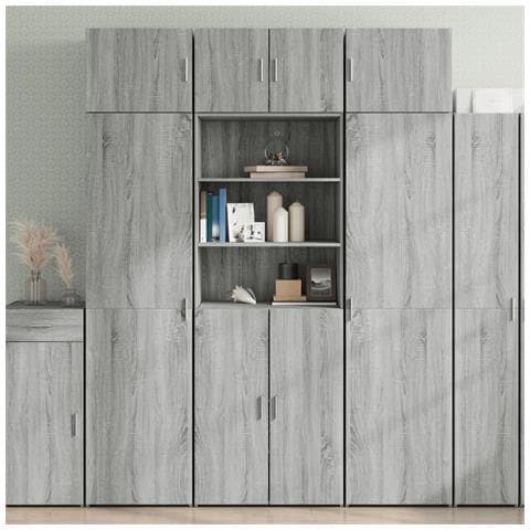 Armadietto Grigio Sonoma 70x42,5x225 Cm In Truciolato - Foto 8