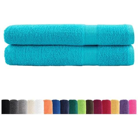 Asciugamani Bagno SOLUND 2 pz Turchesi 80x200 cm 600 g /m² - Foto 2
