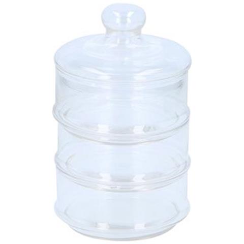 Barattolo 3 Livelli Porta Dolci Bon Bon Barattoli Impilabili in Vetro Confettata - Foto 2