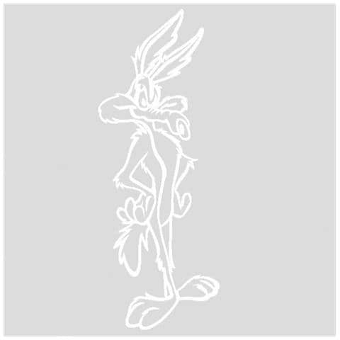 Willy Coyote - Adesivo Prespaziato - Colore Bianco - 20cm - Foto 1