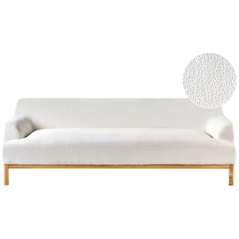 Divano 3 Posti Sosjo Bouclé Bianco Sporco - Foto 2