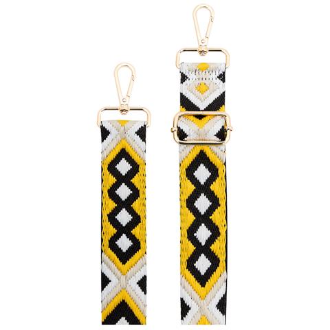 Tracolla Universale Per Telefono Modello Brasiliano Cinturino, Nero / Giallo - Foto 1