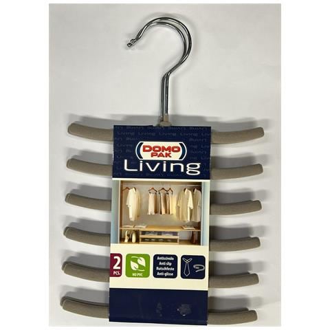 Set 2 Grucce Appendi Cravatte Antiscivolo - 16 Cm Colori Grigio E Verde Mela - Foto 1