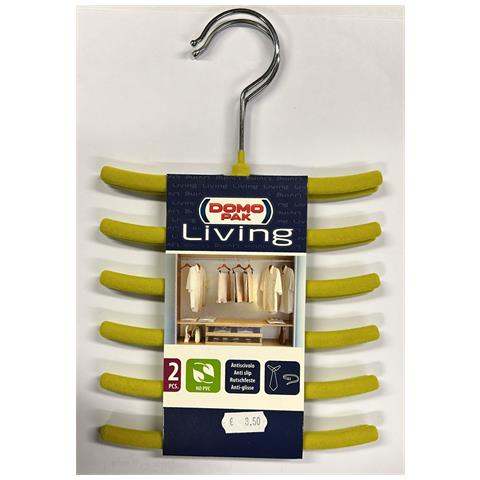 Set 2 Grucce Appendi Cravatte Antiscivolo - 16 Cm Colori Grigio E Verde Mela - Foto 2