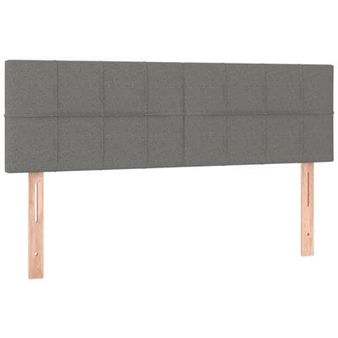 Letto a Molle Materasso e LED Grigio Scuro 140x190cm in Tessuto - Foto 2