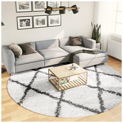 Tappeto Shaggy Pamplona A Pelo Lungo Crema E Nero 280 Cm - Foto 1