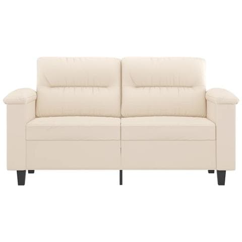 Divano A 2 Posti Beige 120 Cm In Tessuto Microfibra - Foto 3