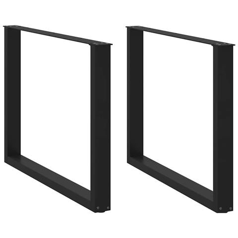 Gambe Tavolo Pranzo A U 2 Pz Nero 100x(72-73) Cm Acciaio - Foto 1