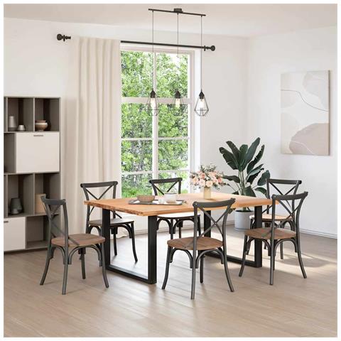 Gambe Tavolo Pranzo A U 2 Pz Nero 100x(72-73) Cm Acciaio - Foto 2