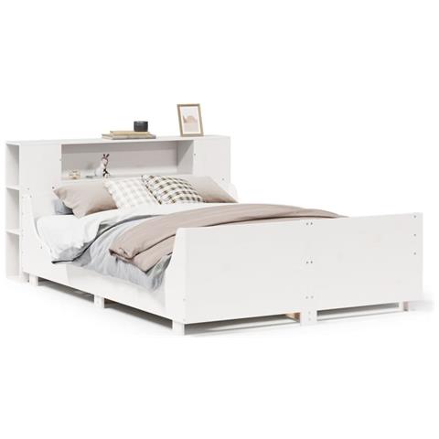 Letto Senza Materasso Bianco 120x190 Cm Legno Massello Di Pino - Foto 2