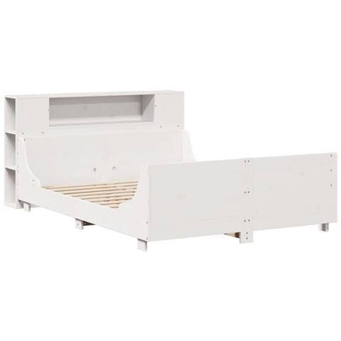 Letto Senza Materasso Bianco 120x190 Cm Legno Massello Di Pino - Foto 3