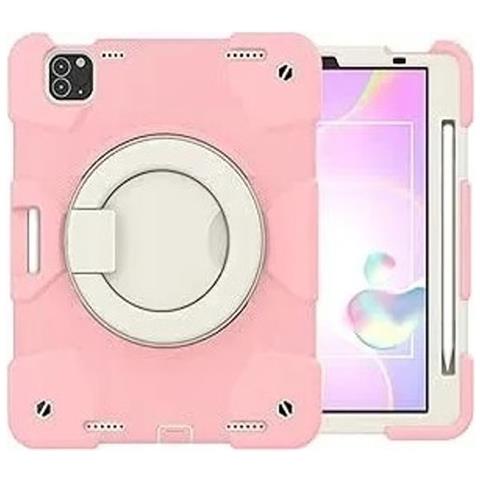 Custodia Rosa Per Ipad Mini 6 Con Supporto Girevole E Cinghia Regolabile - Foto 1
