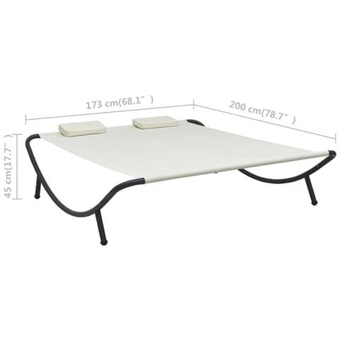 Lettino Da Esterno In Tessuto Crema - Foto 7