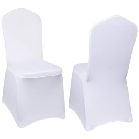 Coprisedie Elasticizzate Per Sedie Da Pranzo, Set Di 6 White - Foto 1