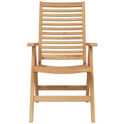 Set da pranzo da giardino 7 pezzi pieghevole in legno massello di teak, Sedie da giardino 2 pz in legno massello di teak - Foto 5