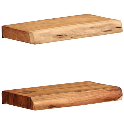 Mensole da Parete 2 pz 30x20x3,5 cm in Legno Massello di Acacia - Foto 1