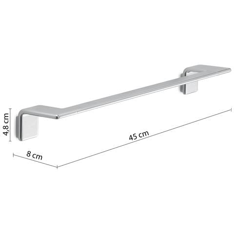 Portasalviette Cm 45 Da Muro In Ottone, Acciaio Inox Aisi 304 E Cromall A921-45 Serie Il Giglio Cromato - Foto 2