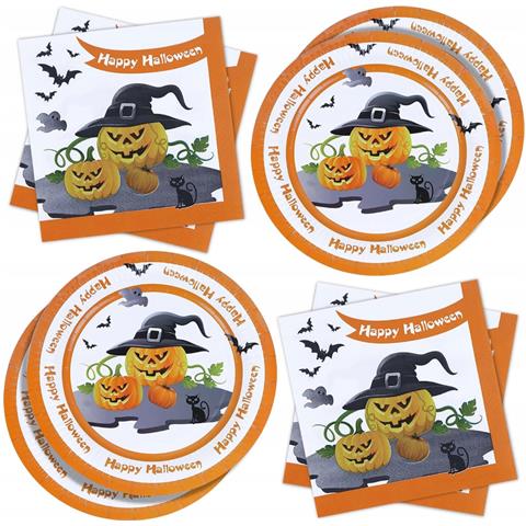 Piatti E Tovaglioli Monouso Di Halloween Set Da 20 Pezzi - Foto 1