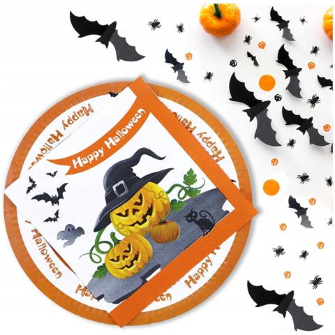 Piatti E Tovaglioli Monouso Di Halloween Set Da 20 Pezzi - Foto 3