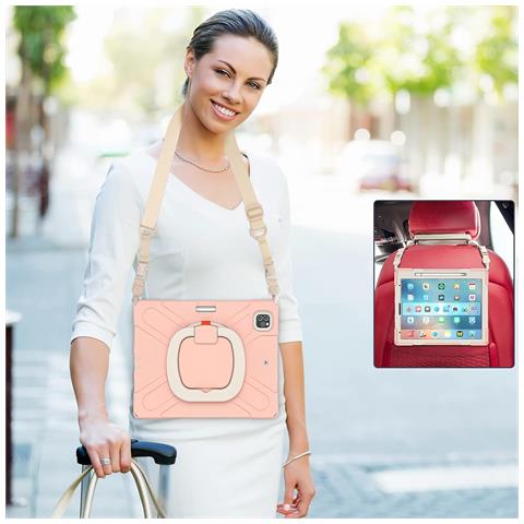 Custodia Per Ipad Pro 12.9"" Con Supporto E Tracolla Rosa - Foto 4