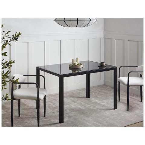 Tavolo Da Pranzo Lavos Nero 120 Cm 80 Cm Vetro Temperato - Foto 1