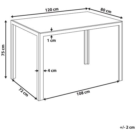 Tavolo Da Pranzo Lavos Nero 120 Cm 80 Cm Vetro Temperato - Foto 7