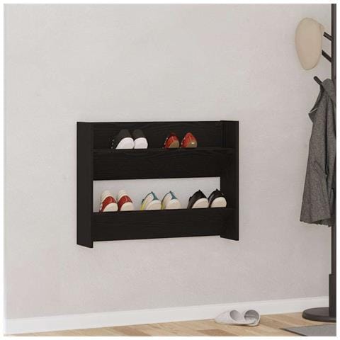 Armadi per scarpe da muro Altro Rovere nero Legno multistrato - Foto 2