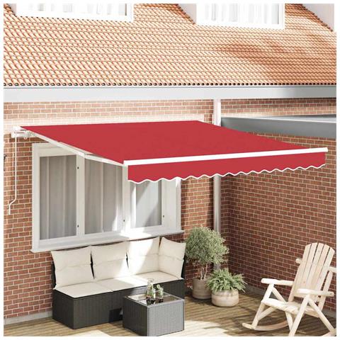 Tenda Retrattile Rosso 350 x 250 cm Tessuto - Foto 2
