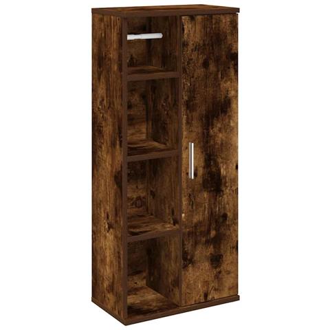 Mobile da Bagno con Portarotolo Rovere Fumo 39x22x90 cm - Foto 1