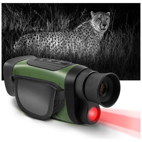 Monocolo Portatile Per Visione Notturna Digitale Uhd 2.5k Con Zoom Ottico 4x E Illuminatore A rarossi Green - Foto 7